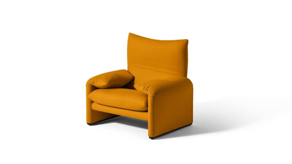 Cassina Maralunga fauteuil oker geel product foto