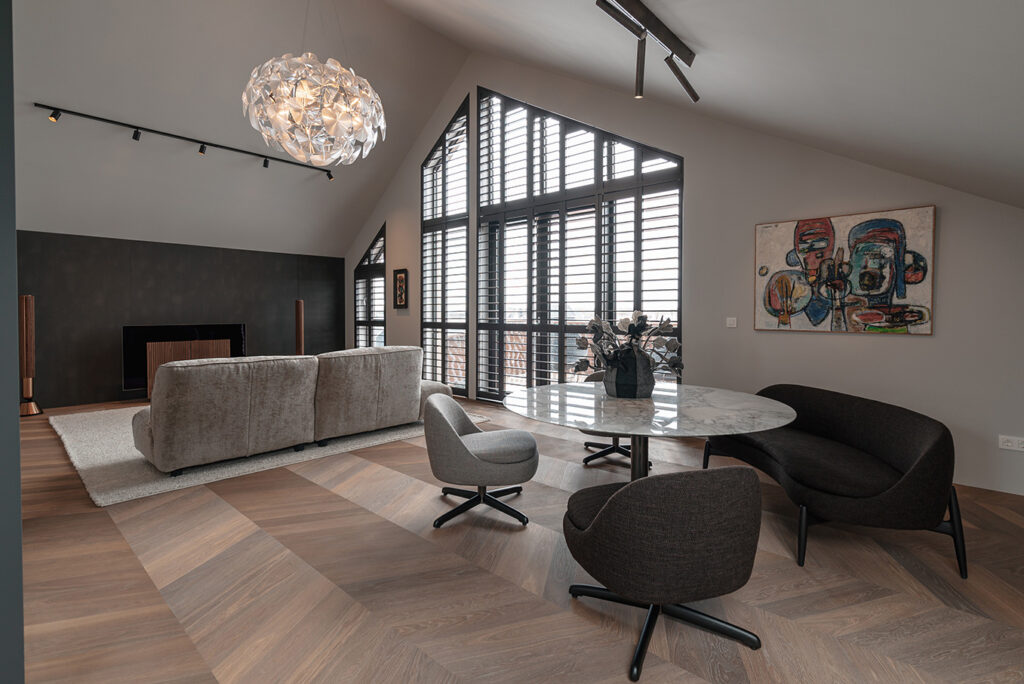 Interieuradvies Penthouse Minotti Low dining interieur sfeerfoto